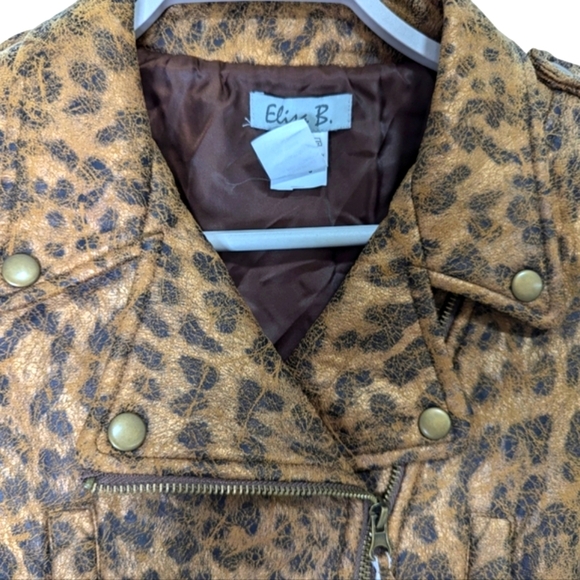 NEW.... Elisa B.. Big Girl Leopard Moto Jacket....Size 16 - Picture 6 of 10